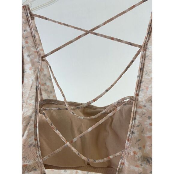 Gilly Hicks Hollister Nude Sheer Floral Body Size L - Picture 6 of 10